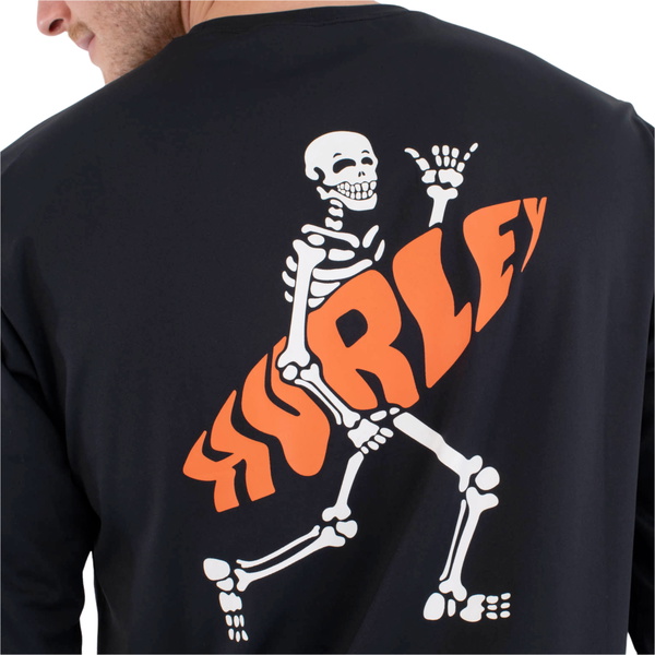 2026 Hurley Mens Regular Flamengue Long Sleeve Rash Vest MLEU00006 - Black